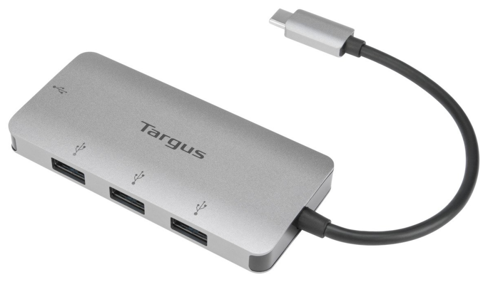 ADAPTADOR TARGUS USB-C A 4xUSB 3.0 PLATA - detalle
