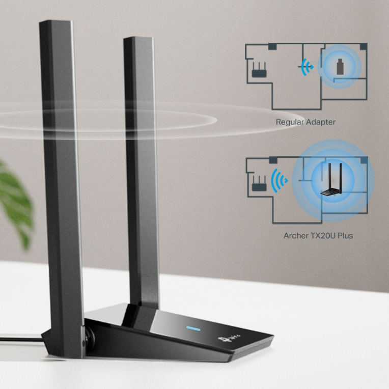 ADAPTADOR TP-LINK AX1800 DUAL BAND HIGH GAIN WIFI USB - detalle