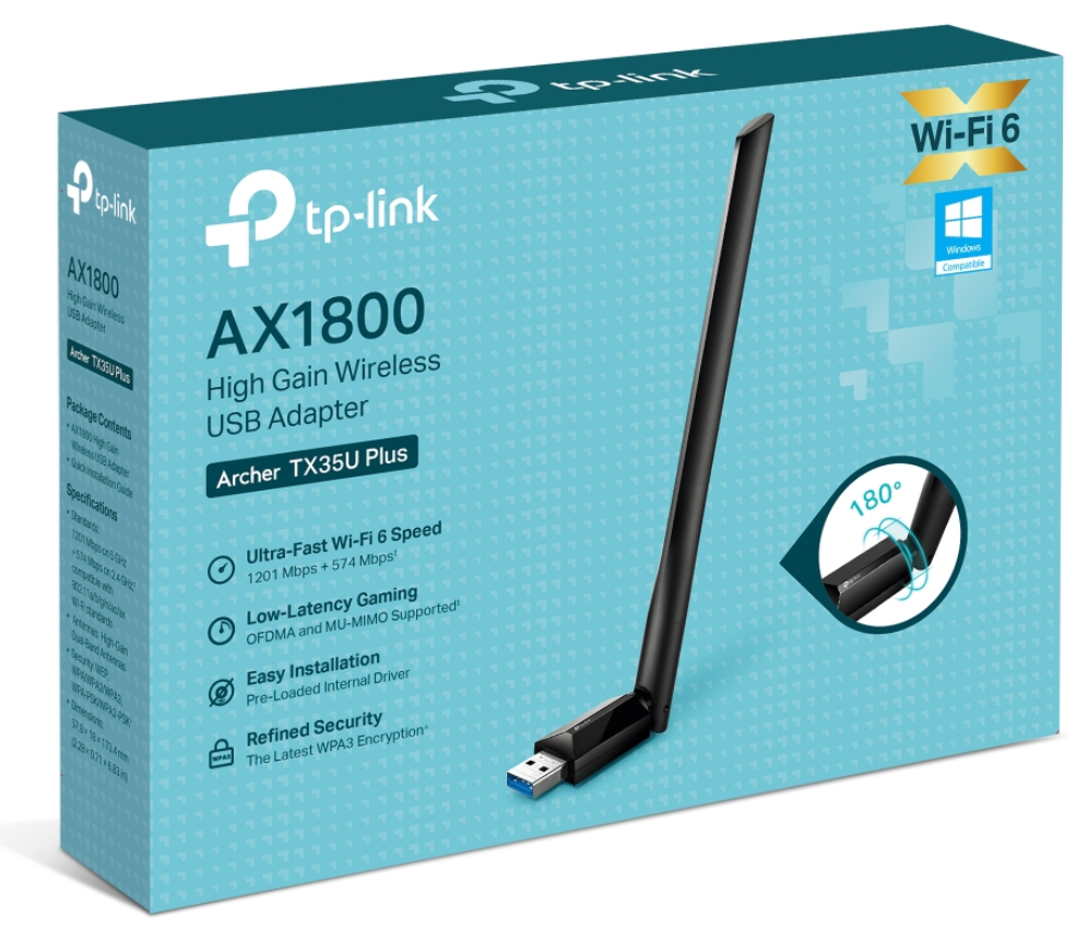 ADAPTADOR TP-LINK AX1800 WIFI6 BLUETOOTH USB 3.0 - detalle