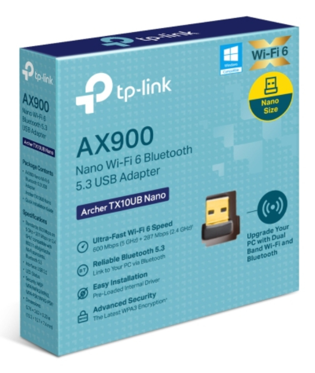 ADAPTADOR TP-LINK AX900 WIFI6 BT 5.3 USB - detalle