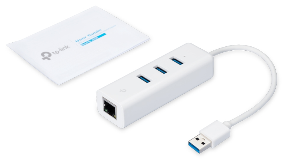 ADAPTADOR TP-LINK USB 3,0 A ETHERNET GIGA CON 3 PORT USB 3.0 - detalle