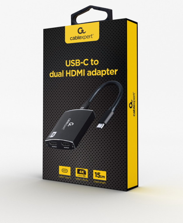 ADAPTADOR USB-C A DOBLE HDMI 4K 60HZ NEGRO