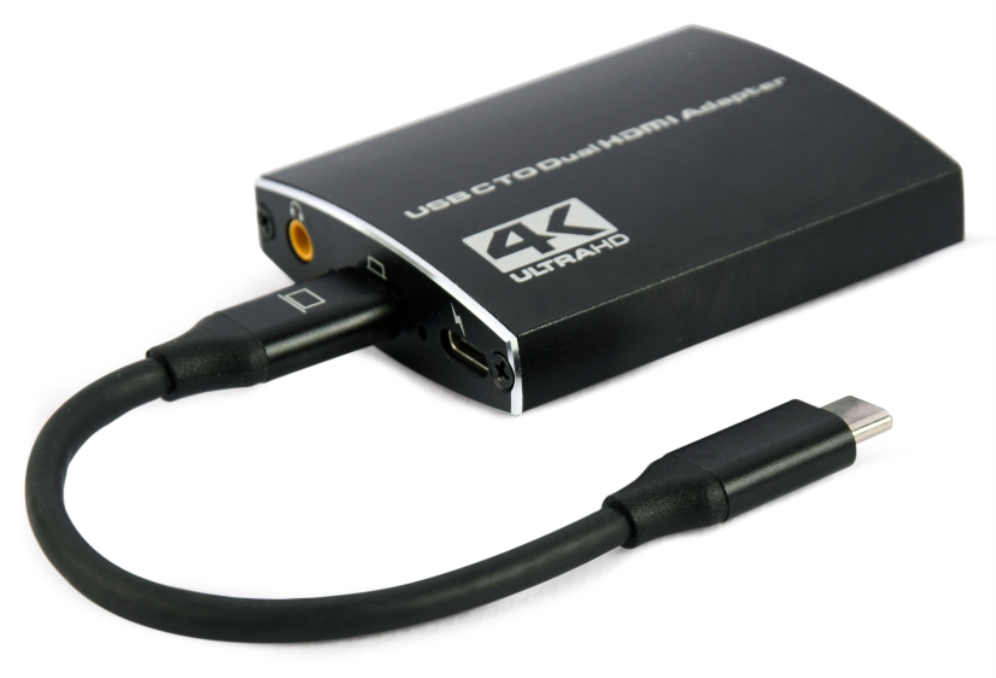 ADAPTADOR USB-C A DOBLE HDMI 4K 60HZ NEGRO - detalle