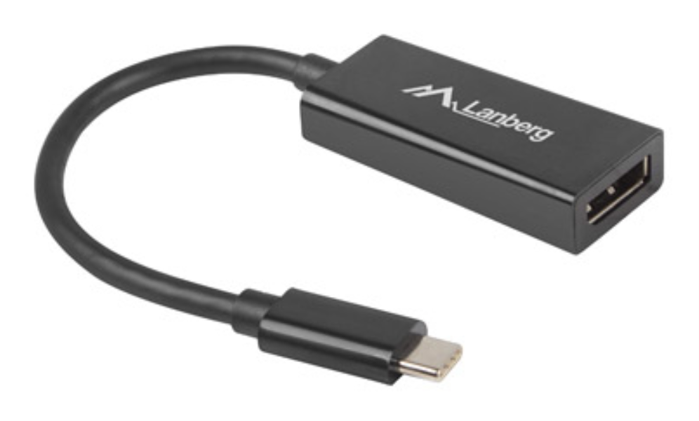 ADAPTADOR USB LANBERG USB-C M 3.1 A DISPLAYPORT H 15CM NEGRO - detalle