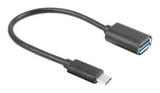 ADAPTADOR USB LANBERG USB-C M 3.1 A USB-A H 15CM OTG NEGRO