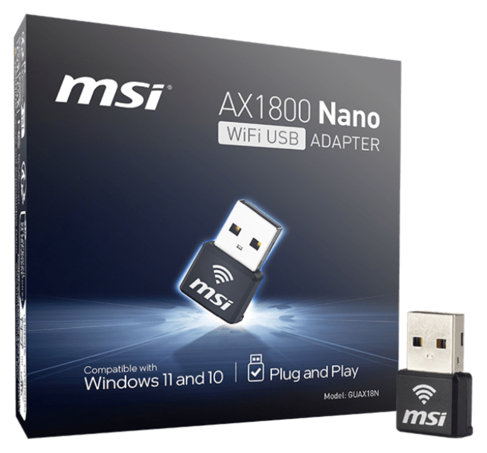 ADPATADOR RED USB MSI AX1800 Nano WiFi - detalle