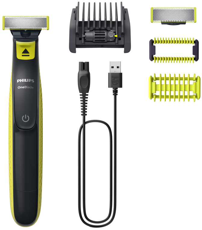 AFEITADORA CARA Y CUERPO PHILIPS ON BLADE 360º QP2824/20 WET ADN DRY CARGA USB - detalle