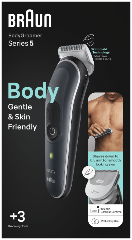 Braun BodyGroomer BG5340 Negro. Plata