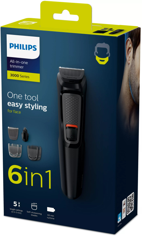 AFEITADORA PHILIPS MG3710/15 6 ACCESORIOS 60 IN NEGRO - detalle