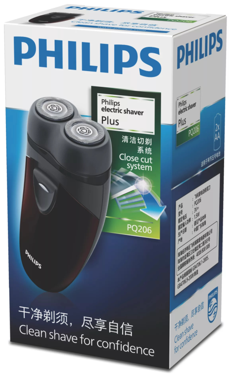 AFEITADORA PHILIPS PQ206/18 SIN CABLE A BATERIA 2XAA - detalle