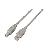 Cable USB AISENS A101-0001 de 1 m con conector USB A y USB B en color beige, adecuado para impresoras y dispositivos USB 2.0.