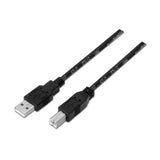 Cable USB 2.0 AISENS A101-0005, de 1 m, con conector USB A a USB B para impresora, en color negro.