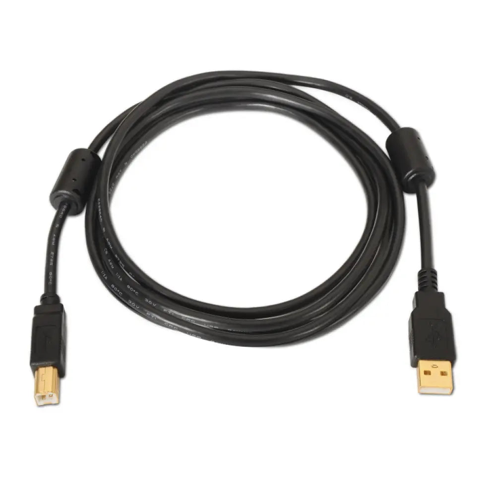 AISENS A101-0010 cable USB USB 2.0 3 m USB A USB B Negro - detalle