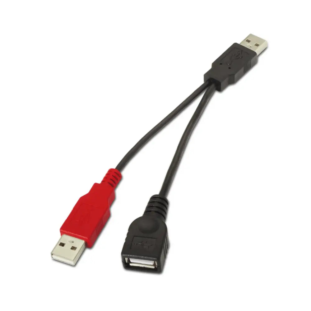 AISENS A101-0030 cable USB USB 2.0 0.15 m 2 x USB A USB A Negro. Rojo - detalle
