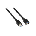 Cable USB AISENS A105-0042, USB 3.2 Gen 1, 2 m, negro, tipo A a tipo A, compatible con dispositivos USB.