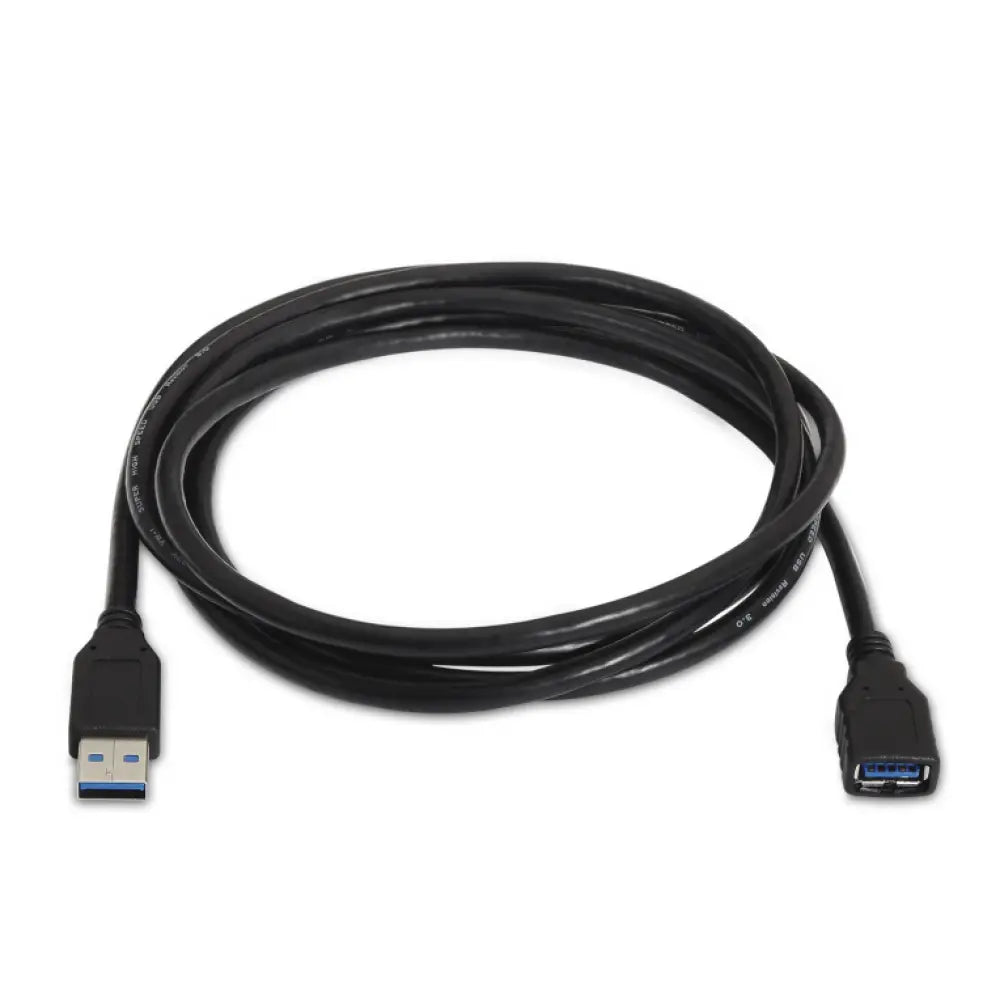 Cable USB AISENS A105-0042, USB 3.2 Gen 1, 2 m, negro, con conector USB A para transferencia de datos.