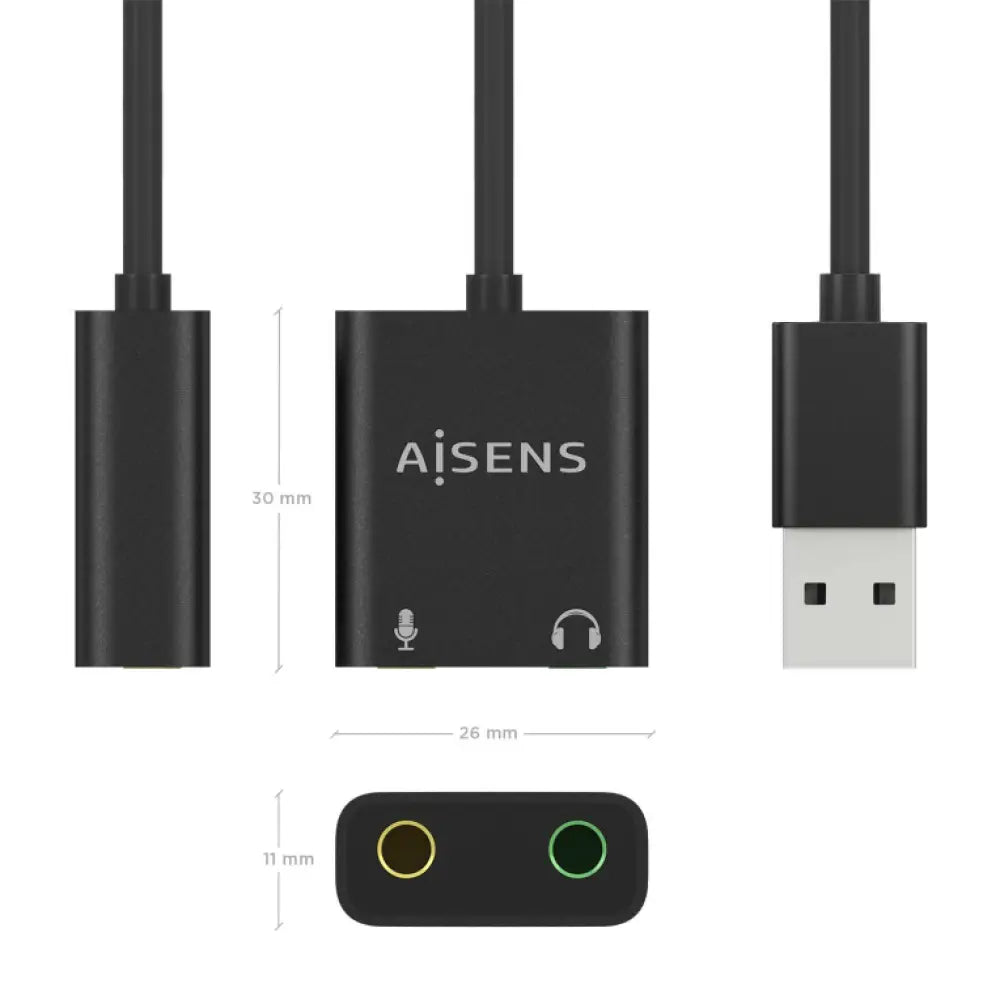 AISENS A106-0769 cambiador de género para cable 2x 3.5 mm - detalle