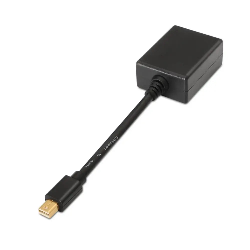 Adaptador de cable de vídeo AISENS A125-0135 Mini DisplayPort a VGA negro, 0.15 m, para conectar dispositivos con salida de vídeo.