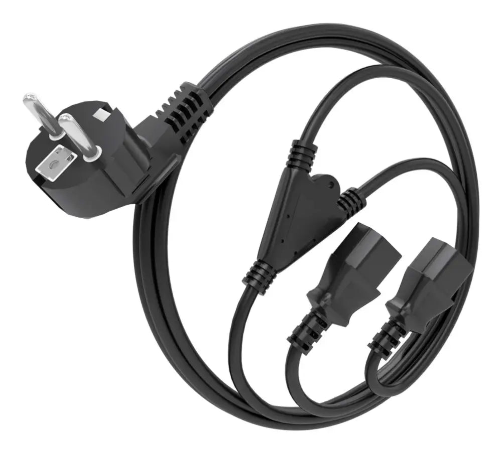 AISENS A132-0864 cable de transmisión 3 m CEE7/7 Acoplador C13 2 x - detalle