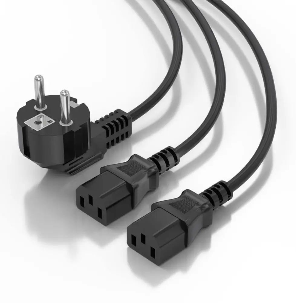 AISENS A132-0864 cable de transmisión 3 m CEE7/7 Acoplador C13 2 x - detalle