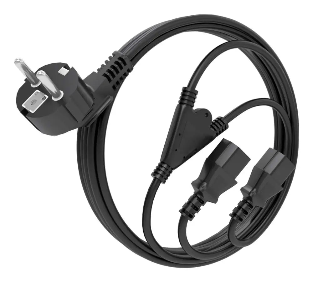 AISENS A132-0865 cable de transmisión 3 m CEE7/7 Acoplador C13 2 x - detalle