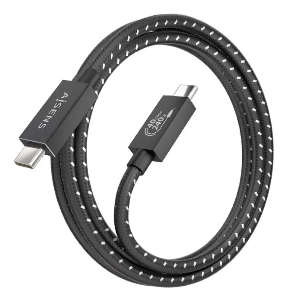 Cable USB AISENS A156-0868 USB4 Gen 3x2 de 1.5 m con conector USB C para transferencia rápida de datos y carga.