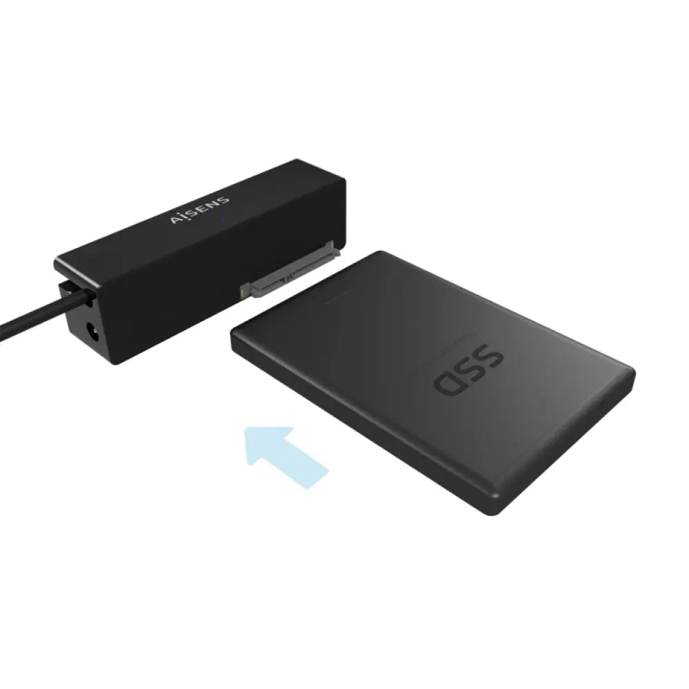 AISENS Adaptador ASE-35C02B SATA a USB-C USB 3.0/USB3.1 GEN1 para Discos Duros 2.5" y 3.5" con Alimentador. Negro - detalle