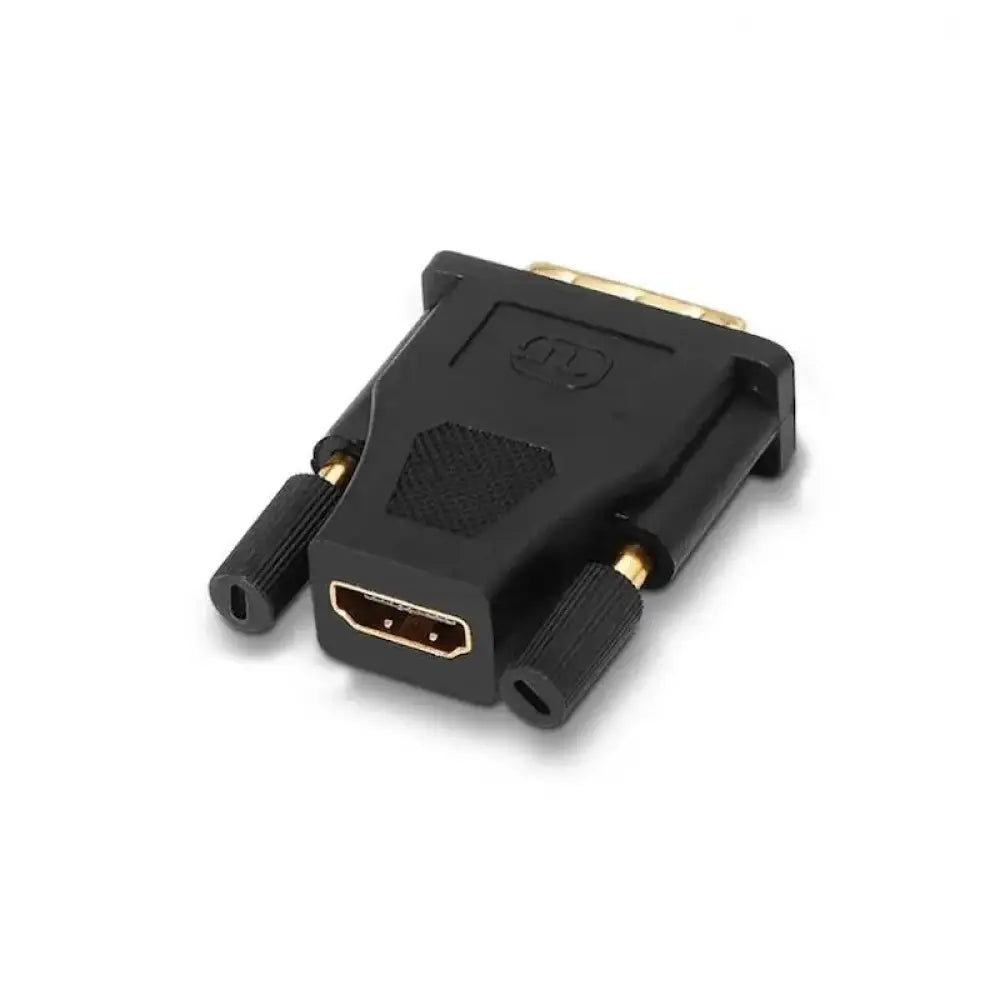 Adaptador DVI 24+1/M a HDMI A/H de AISENS, cable de conexión de imagen y sonido, con acabado en oro negro.