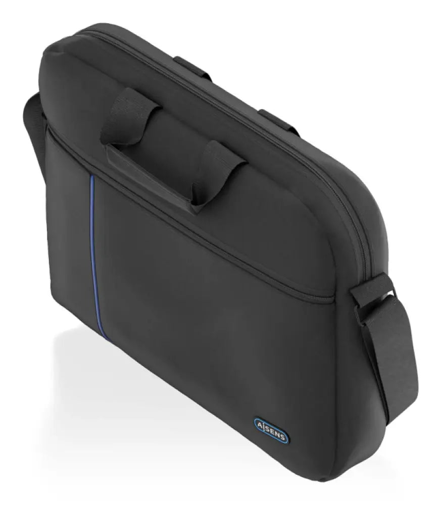 Maletín AISENS para portátil de 15.6 pulgadas en color negro, resistente y con compartimentos para transporte seguro.