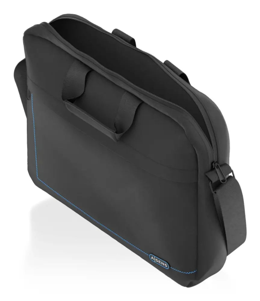 Maletín AISENS ASBG-BC022-BK para portátil de 15.6 pulgadas, con compartimentos y asa resistente, color negro para protección y transporte.
