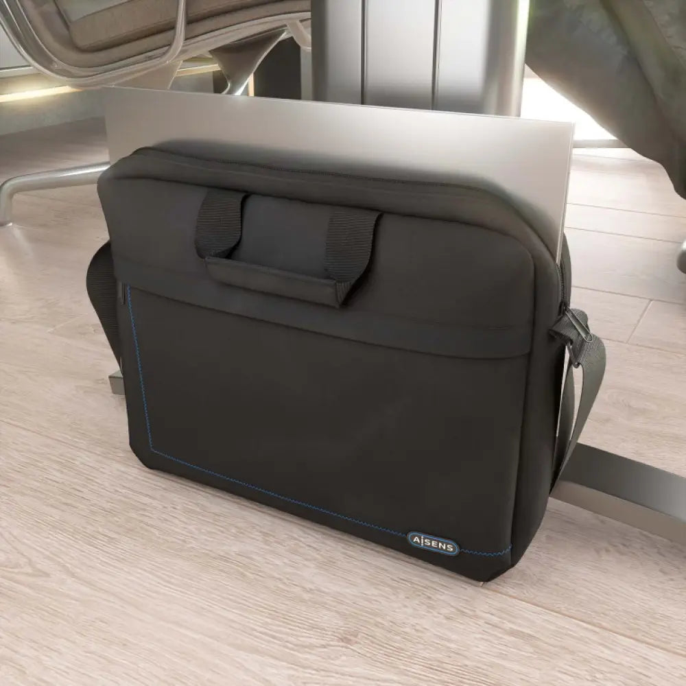 Maletín AISENS ASBG-BC022-BK para portátil de 15.6 pulgadas, en color negro, con compartimentos para ordenador portátil.