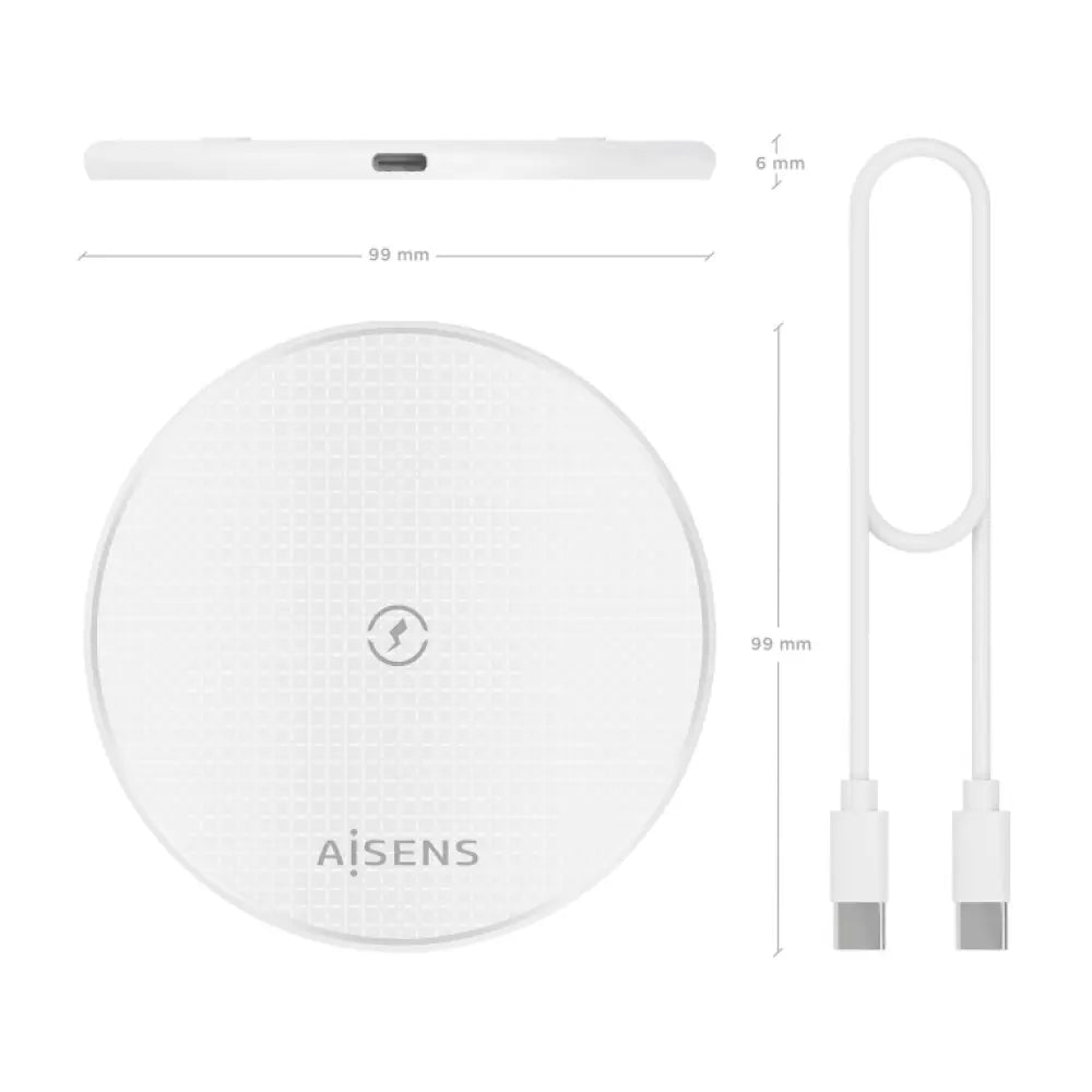 AISENS ASCH-15W1WC057-W cargador de dispositivo móvil Smartphone Cargador inalámbrico Interior - detalle