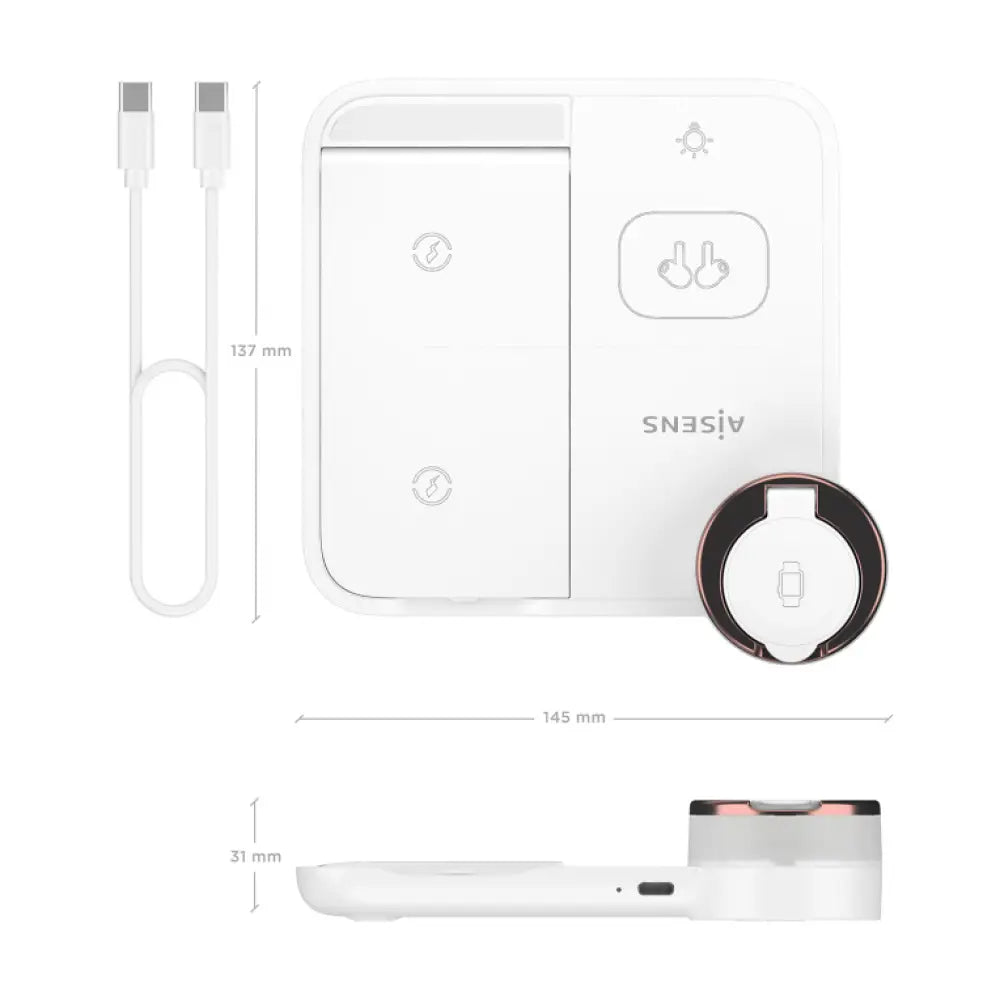 AISENS ASCH-15W4WC061-W cargador de dispositivo móvil Auriculares. Smartphone. Reloj inteligente Cargador inalámbrico Interior - detalle