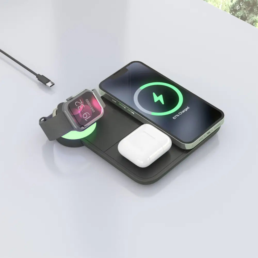 AISENS ASCH-15W4WC062-BK cargador de dispositivo móvil Auriculares. Smartphone. Reloj inteligente Cargador inalámbrico Interior - detalle