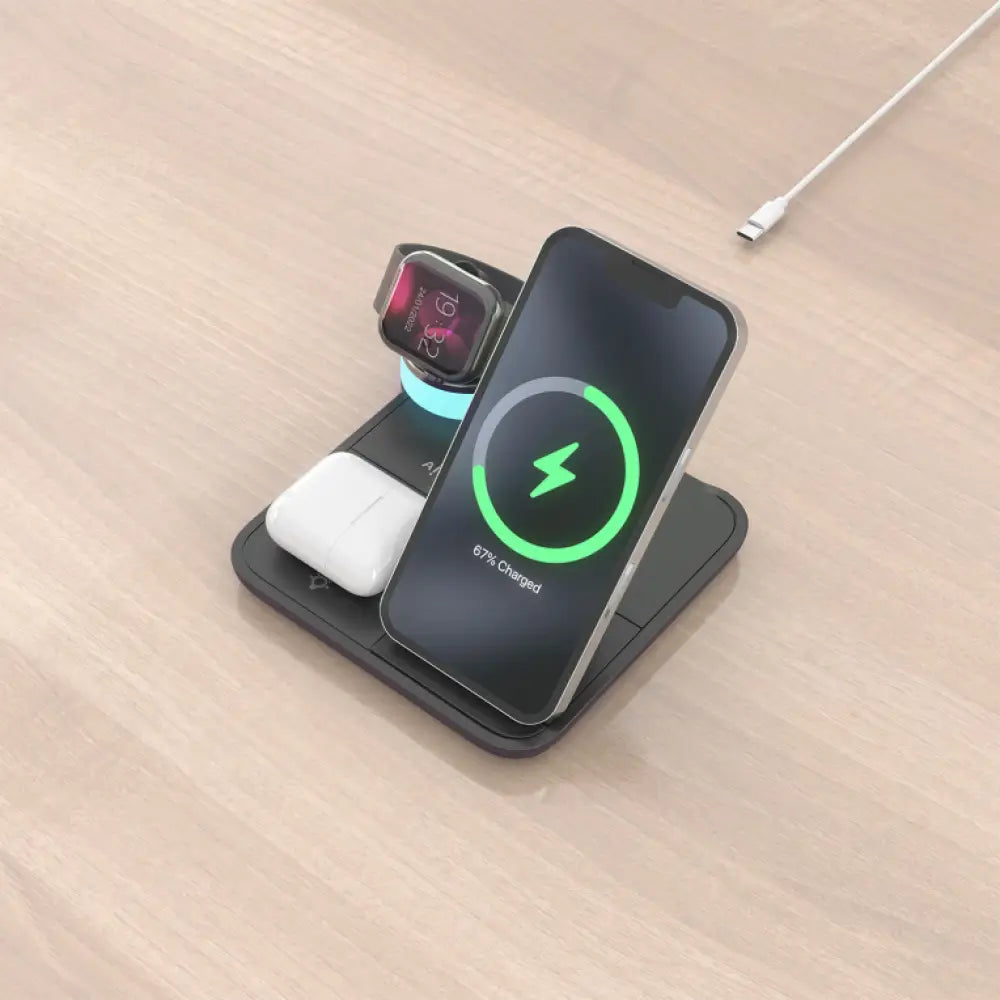 AISENS ASCH-15W4WC062-BK cargador de dispositivo móvil Auriculares. Smartphone. Reloj inteligente Cargador inalámbrico Interior - detalle