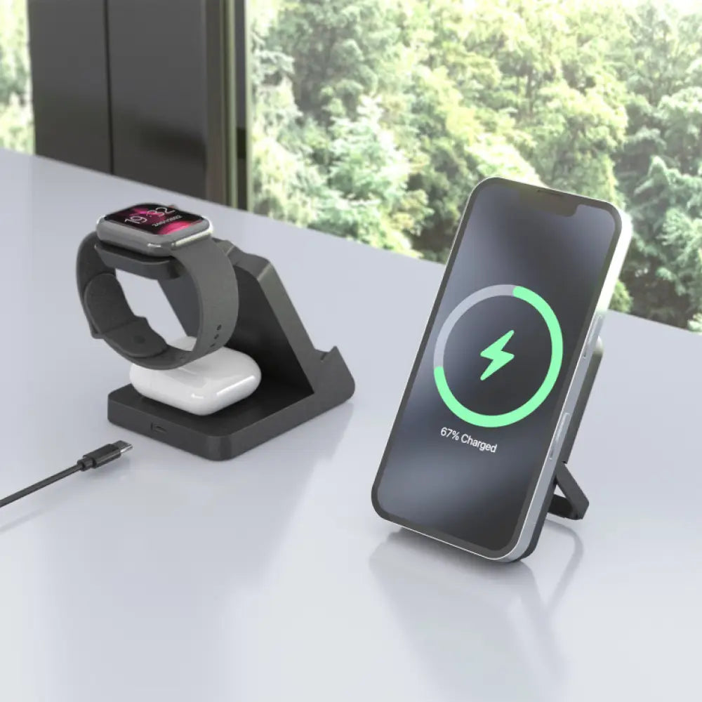 AISENS ASCH-15W4WC064-BK cargador de dispositivo móvil Auriculares. Smartphone. Reloj inteligente Cargador inalámbrico Interior - detalle