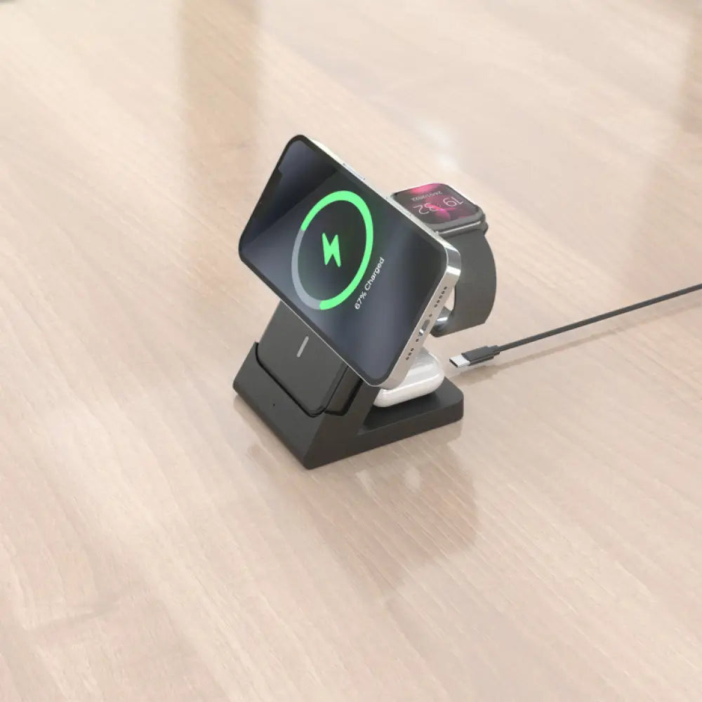 AISENS ASCH-15W4WC064-BK cargador de dispositivo móvil Auriculares. Smartphone. Reloj inteligente Cargador inalámbrico Interior - detalle