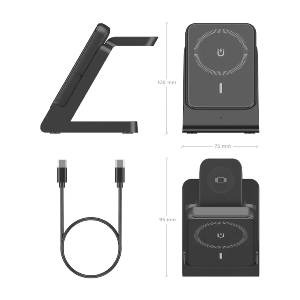 AISENS ASCH-15W4WC064-BK cargador de dispositivo móvil Auriculares. Smartphone. Reloj inteligente Cargador inalámbrico Interior - detalle