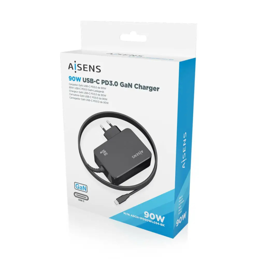AISENS ASCH-1PD90WL034-BK cargador de dispositivo móvil Universal Negro Corriente alterna Interior - detalle