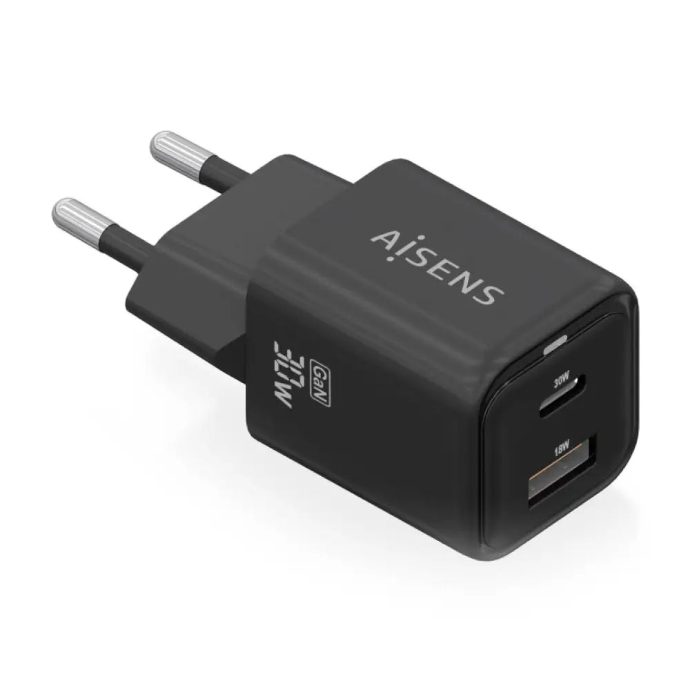 AISENS ASCH-30W2P021-BK cargador de dispositivo móvil Universal Corriente alterna Carga rápida Interior