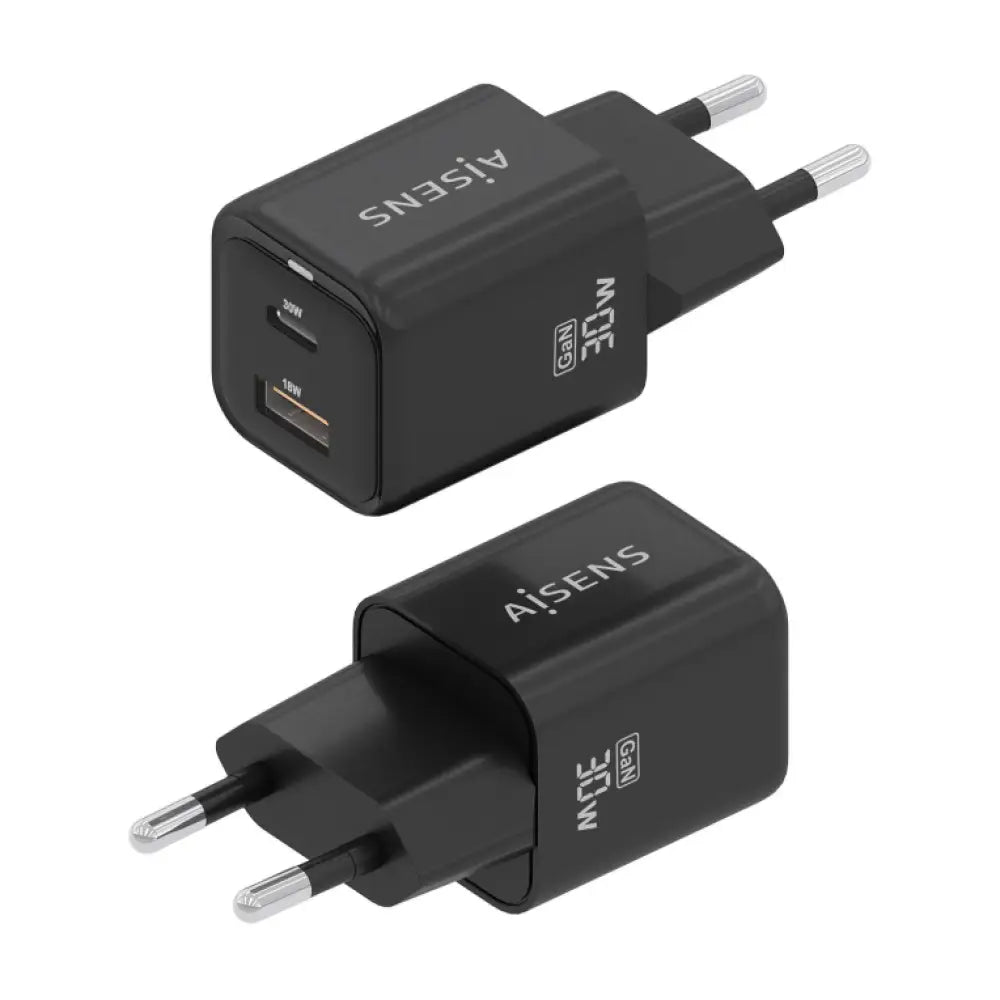AISENS ASCH-30W2P021-BK cargador de dispositivo móvil Universal Corriente alterna Carga rápida Interior - detalle