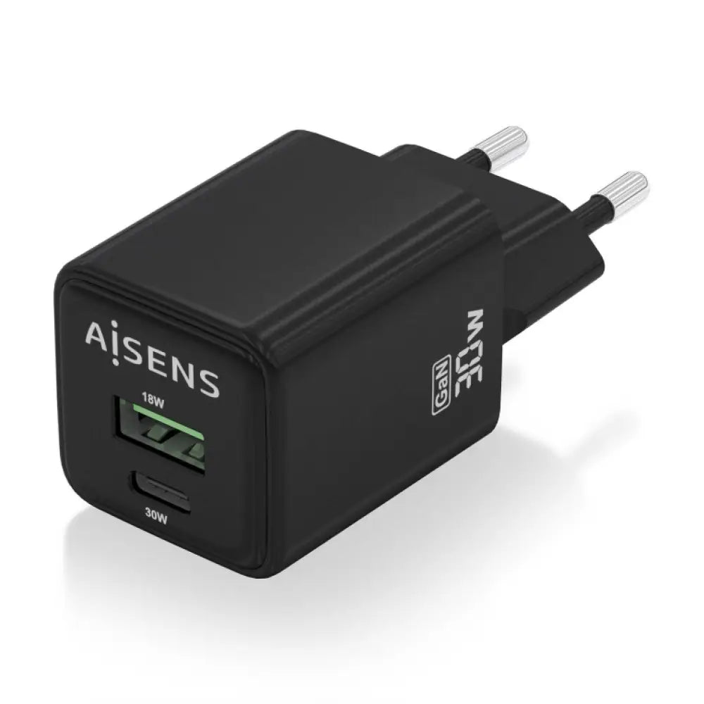 AISENS ASCH-30W2P038-BK cargador de dispositivo móvil Universal Corriente alterna Carga rápida Interior - detalle