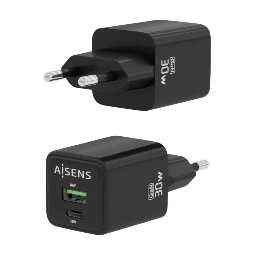 AISENS ASCH-30W2P038-BK cargador de dispositivo móvil Universal Corriente alterna Carga rápida Interior - detalle