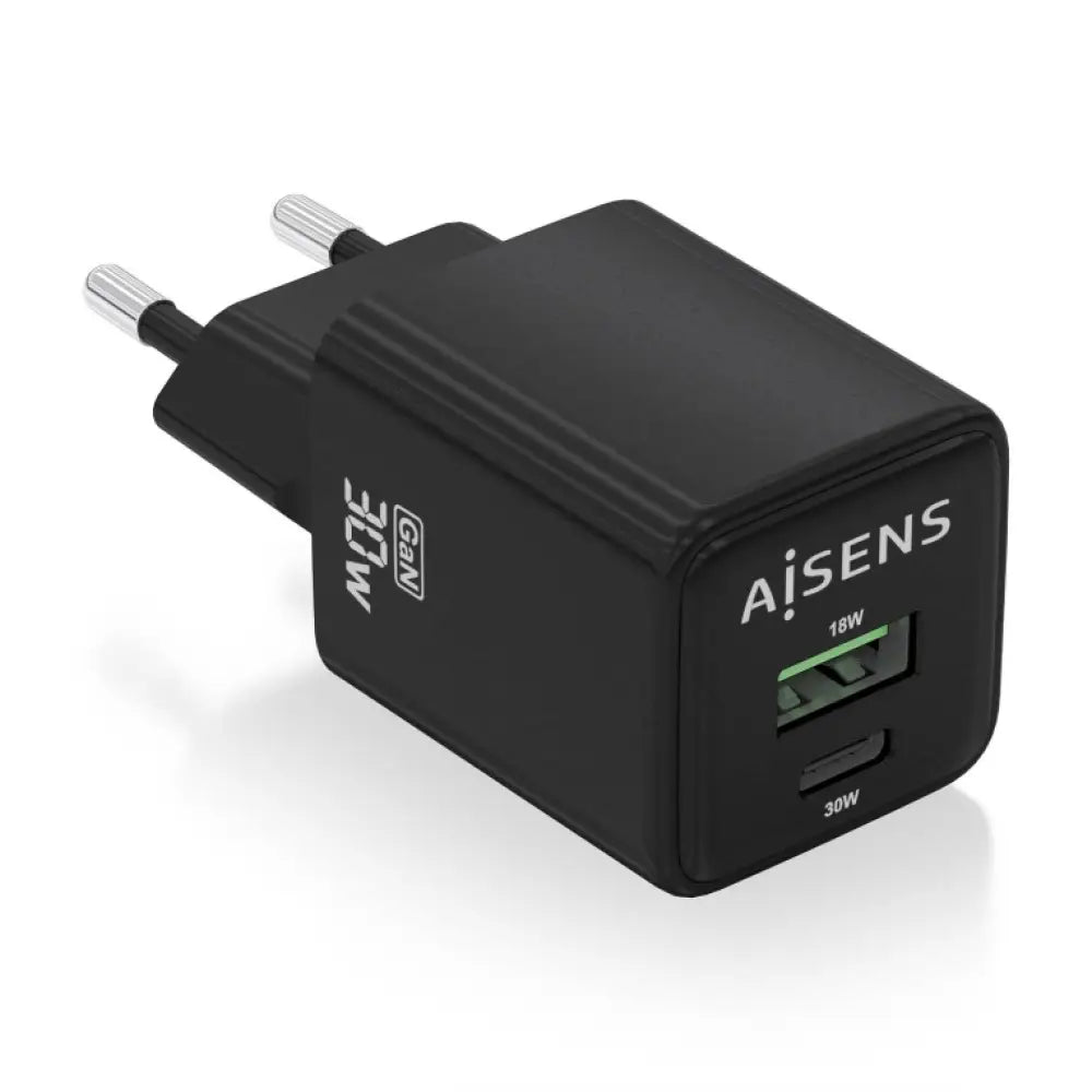 AISENS ASCH-30W2P038-BK cargador de dispositivo móvil Universal Corriente alterna Carga rápida Interior