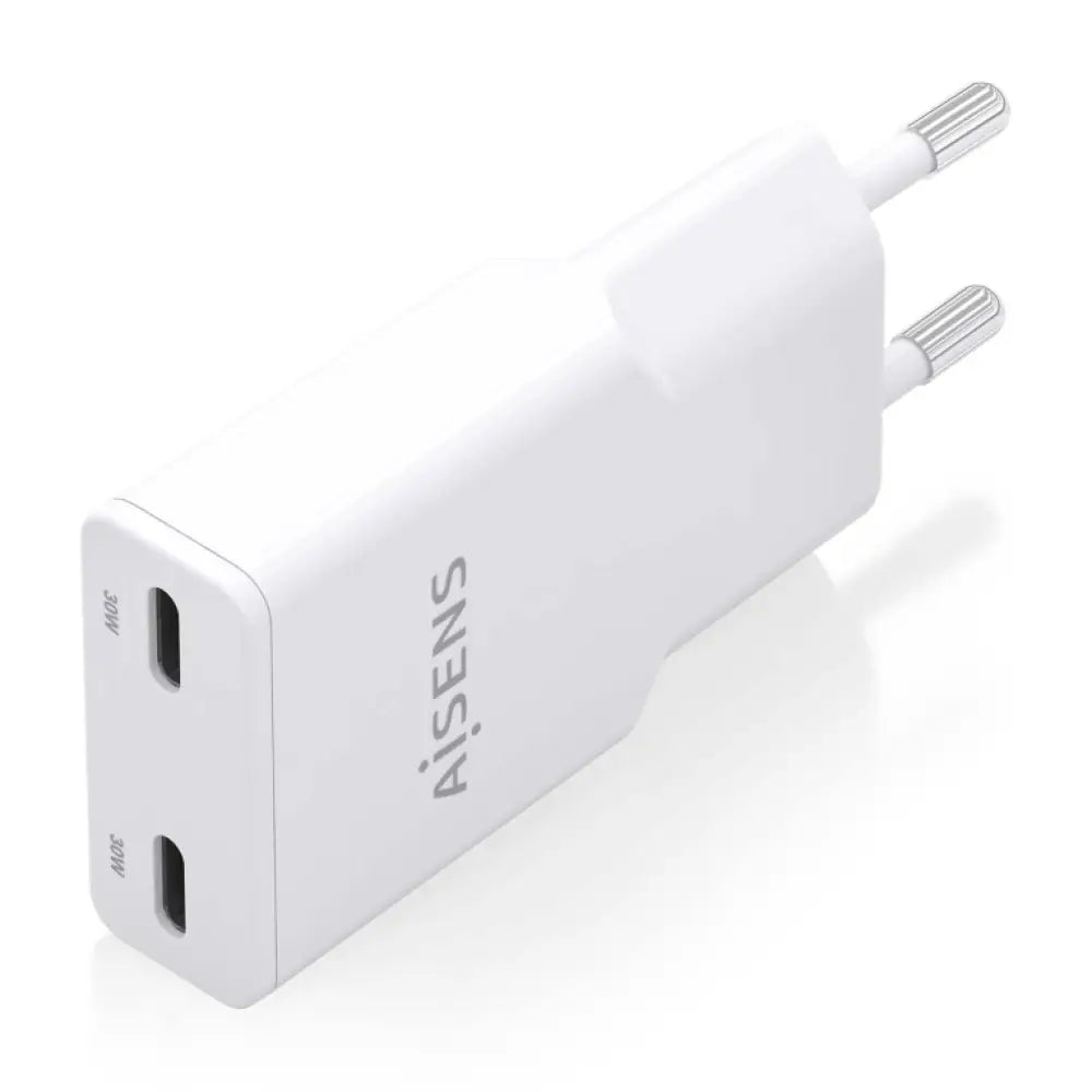 AISENS ASCH-30W2P048-W cargador de dispositivo móvil Cámara digital. MP3. MP4. Teléfono móvil. Navegante. Portátil. Consola de juegos portátil. Smartphone. Tableta. Universal Blanco Corriente alterna Carga rápida Interior - detalle