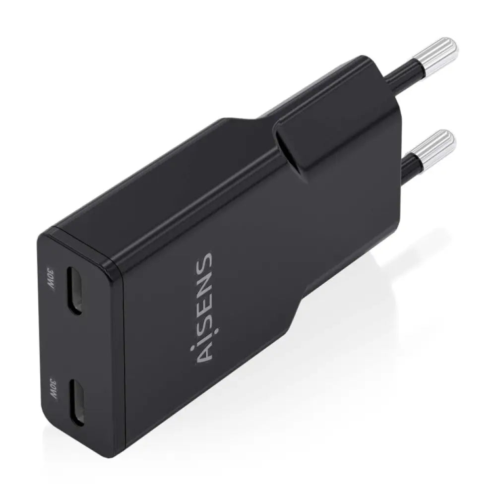 AISENS ASCH-30W2P049-BK cargador de dispositivo móvil Cámara digital. MP3. MP4. Teléfono móvil. Navegante. Portátil. Consola de juegos portátil. Smartphone. Tableta. Universal Negro Corriente alterna Carga rápida Interior - detalle