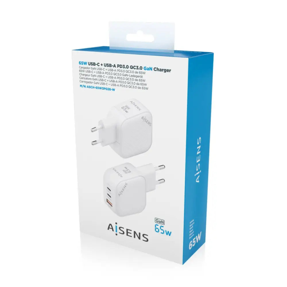 AISENS ASCH-65W3P026-W cargador de dispositivo móvil Universal Corriente alterna Carga rápida Interior - detalle