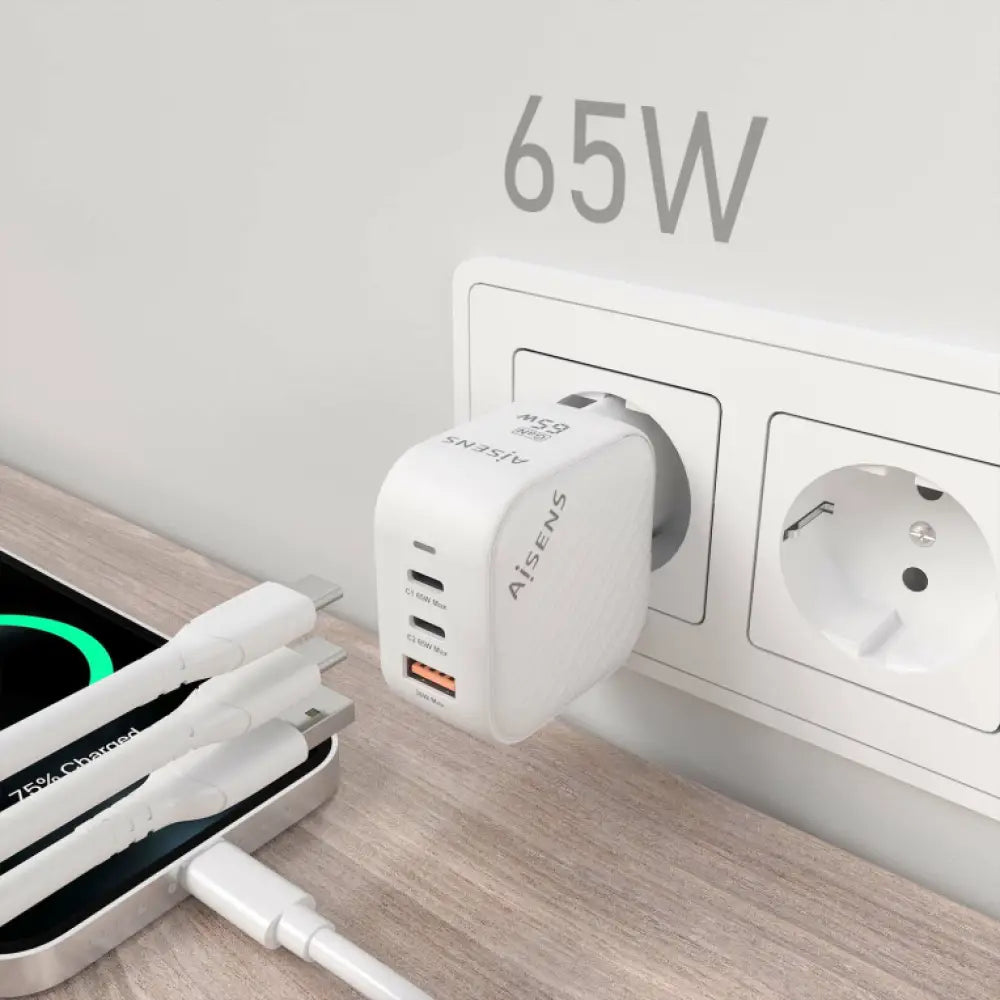 AISENS ASCH-65W3P026-W cargador de dispositivo móvil Universal Corriente alterna Carga rápida Interior - detalle