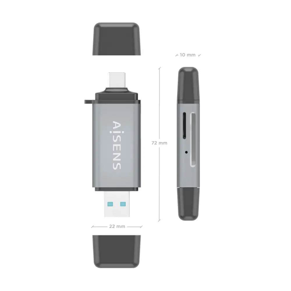 AISENS ASCR-2AC11-GR lector de tarjeta USB 3.2 Gen 1 (3.1 Gen 1) Type-A/Type-C - detalle