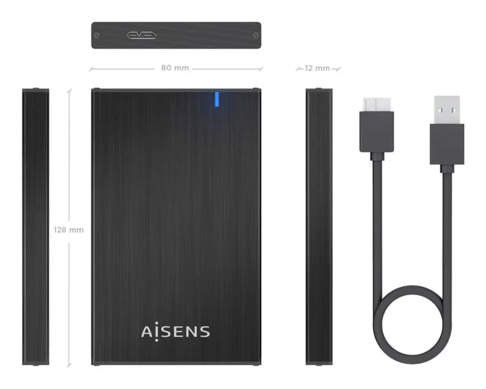 AISENS ASE-2527B caja para disco duro externo Carcasa de disco duro/SSD 2.5" - detalle